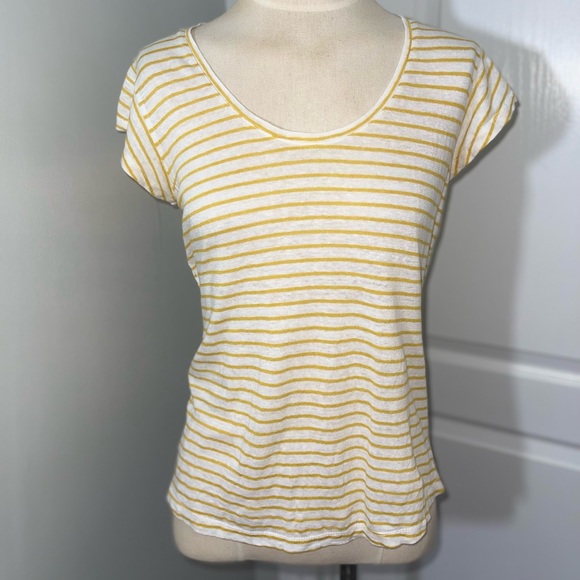 Sanctuary Striped Yellow Linen t-shirt. - Picture 4 of 6